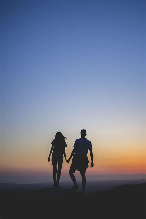 Hd Wallpaper Couple Holding Hands Love Romance Romantic Silhouette Wallpaper Flare