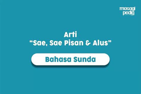 Arti Kata Sae Bahasa Sunda Lengkap Dengan Contoh Kalimatnya Masagipedia Halaman