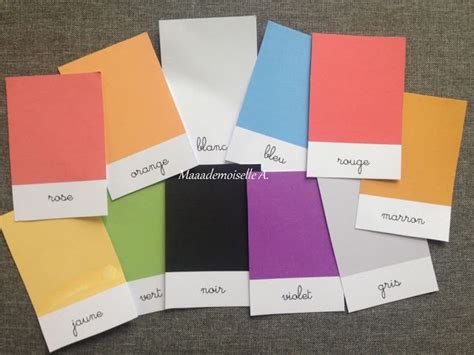 Cartes De Nomenclature à Télécharger Gratuitement Les Couleurs Diy