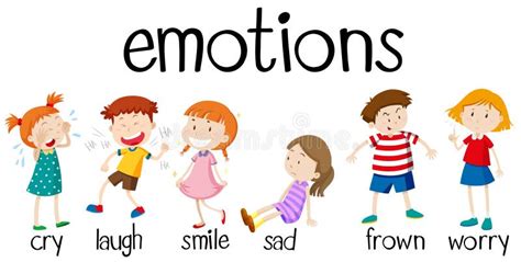 Children Expressing Different Emotions Stock Vector Illustration Of