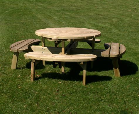 Circular Picnic Table For Schools Wooden Outdoor Play Equipment