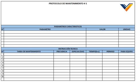 Formato Excel Para Protocolos De Mantenimiento