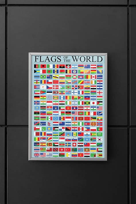 Buy World Flag Poster Creative Fun Country Countries Continents