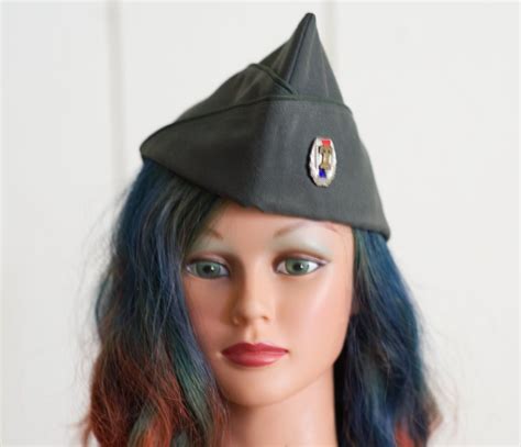 Vintage Garrison Cap Side Hat Military Hat Army Usmc Etsy Military