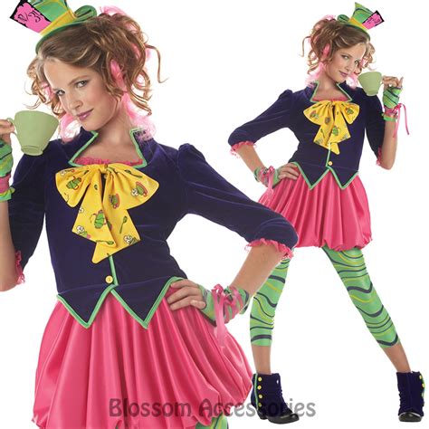 The Mad Hatter Tween Girls Alice In Wonderland Halloween Dress Costume