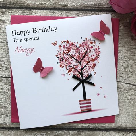 Handmade Personalised Flower Birthday Card Handmade