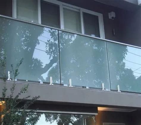 panel stainless steel frosted toughened glass balcony railing at rs 1550 running feet in south
