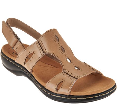As Is Clarks Leather Lightweight Sandals Leisa Lakelyn —