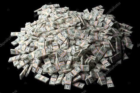Huge Pile Of American Money On Black Background — Stock Photo © Viz