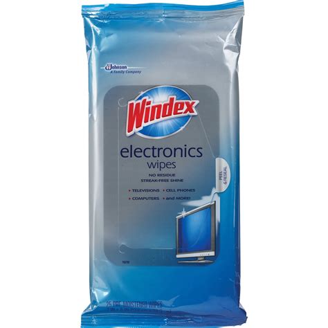 Windex Sjn642517ct Electronics Wipes 12 Carton Blue