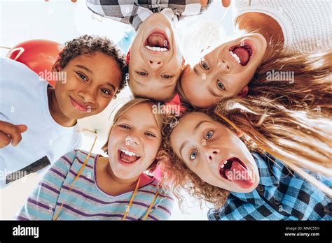 Group Of Children Friends Laughing And Having Fun Stock Photo Alamy