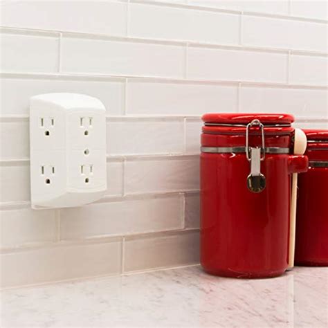 Ge 6 Outlet Extender 2 Pack Grounded Wall Tap Adapter Spaced Outlets