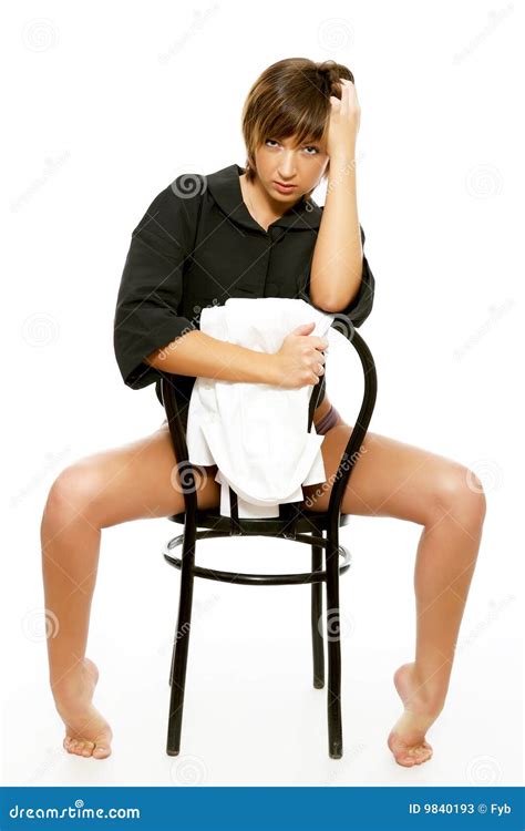 Woman Sitting On A Chair Stock Photos Image