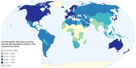 A Chloropleth Map Showing The Human Development Index Or Hdi Around The
