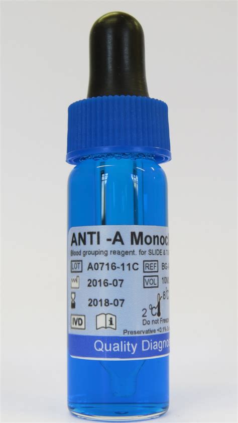 A substance that acts on another in a…. Anti-A Monoclonal Blood Grouping Reagent - Rapid Labs