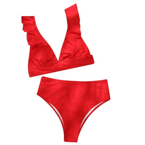 Reoriafee 2023 Swimsuit For Womens Bikini Bathing Suits Sexy Tankini Sexy Split Bikini Two