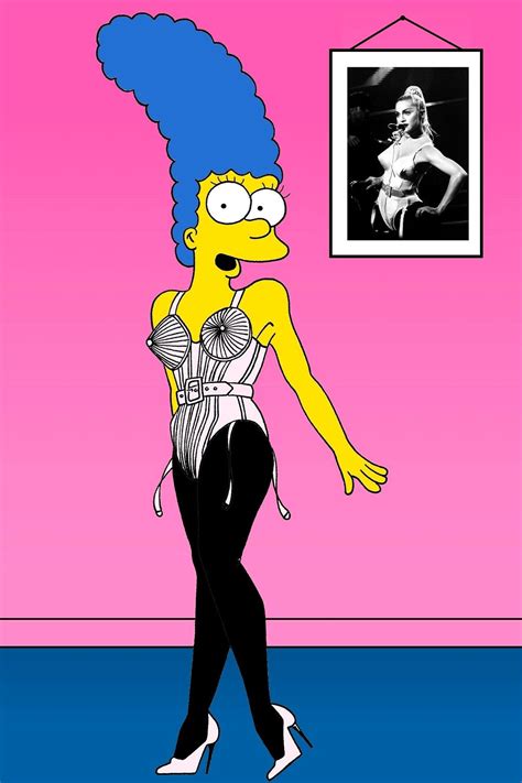 Model Marges Designer Dress Debut Marge Simpson Simpsons Art Cartoon
