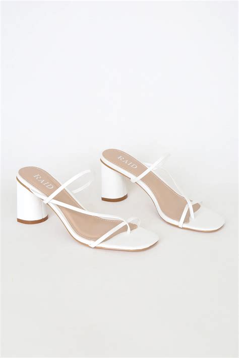 Slip into some sliders after a long dip in the pool or go for something a lil more strappy. Brioni White Strappy High Heel Sandals in 2020 | White ...
