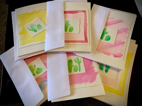 Ho Ho Saguaro Cactus Assorted Watercolor Greeting Cards Pack Etsy