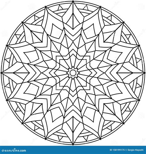 Coloring Geometric Mandala Art Illustration Stock Vector Illustration