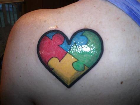Similarly to the key and lock, tattoos featuring puzzle pieces suggest that you and your partner were made for each other. puzzle pieces heart | Tattoos supporting Autism | Pinterest