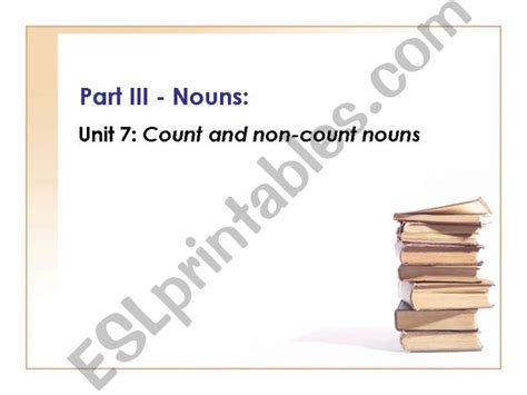 Esl English Powerpoints Presentation For Count And Non Count Nouns