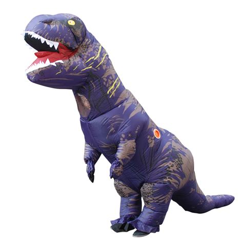 Adult Purple Polyester T Rex Inflatable Dinosaur Costume Cosplay With