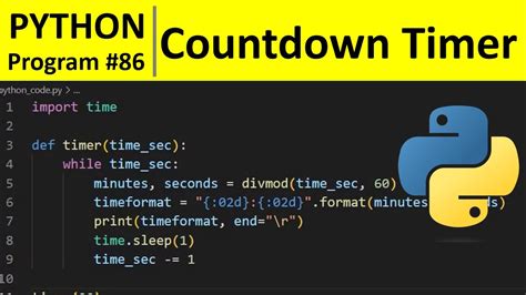 Python Program 86 Create A Countdown Timer In Python Youtube