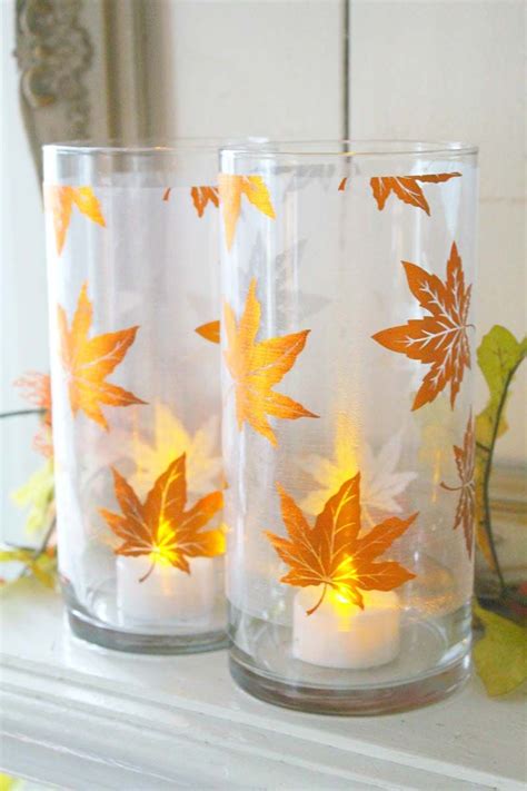 Easy Diy Fall Candle Holders Made With Dollar Store Supplies Sunny