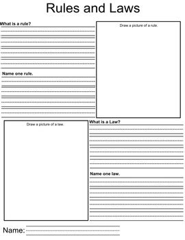 Free to download and use in class! Rules and Laws worksheet by Christina Ferreira | TpT