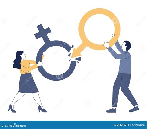 gender inequality concept bias and sexism in workplace or social stock vector illustration of