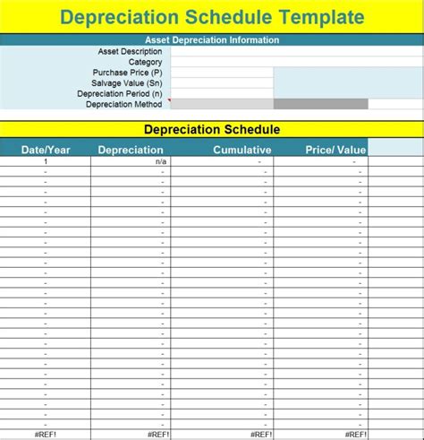 Assets Depreciation Report Template Excel Word Template