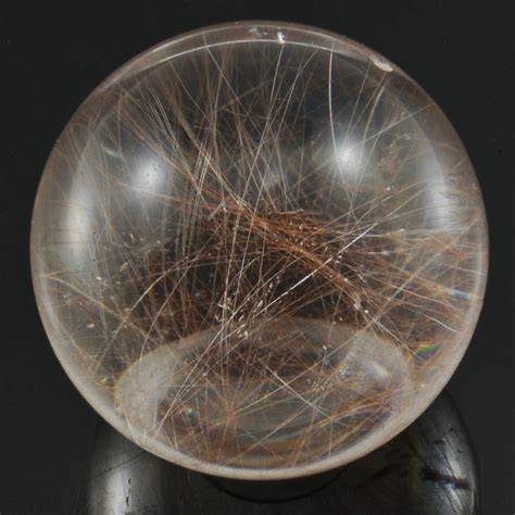 Rutile In Quartz Crystal Sphere From Brazil 144 Inches In Etsy
