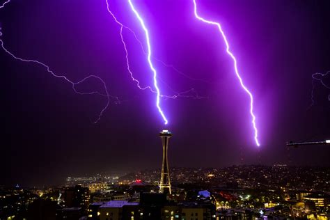 Seattle Space Needle Lightning Strike Smithsonian Photo Contest