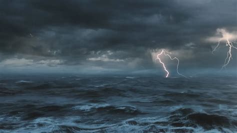 ⚡️ Thunderstorm At Sea Sounds For Sleeping Relaxing Thunder Rain