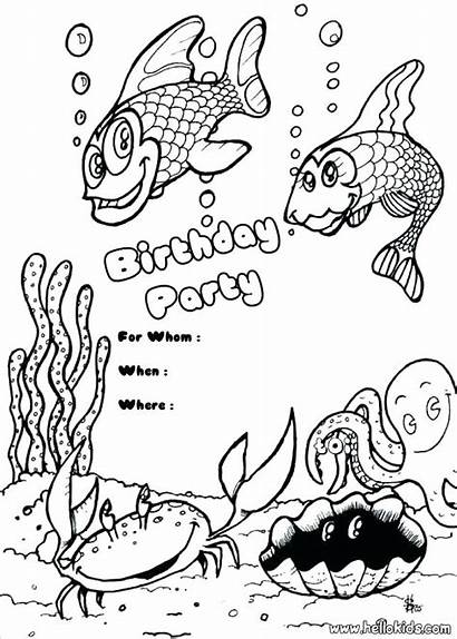 Birthday Happy Party Invitation Coloring Pages Invitations