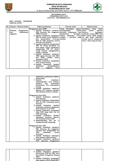 Contoh Program Audit Internal Perusahaan