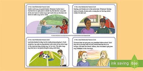 Good Or Bad Relationships Scenario Cards PSHE Resources