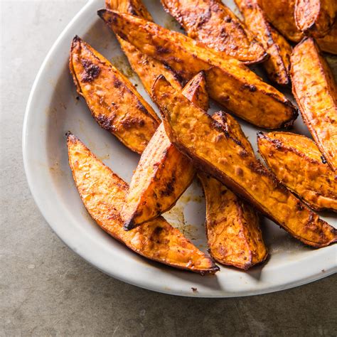 Spicy Bbq Roasted Sweet Potato Wedges Cooks Country