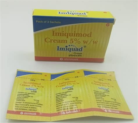 Imiquad Imiquimod Cream Glenmark Pharmaceuticals Ltd 3 Creams In 1