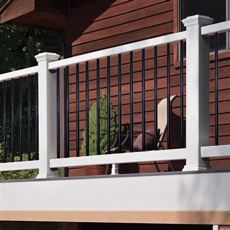 Trex Railing Kit Select Classic White Rail With Round Black Balusters 36