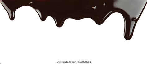 Melted Chocolate Dripping On White Background Stock Photo 156080561