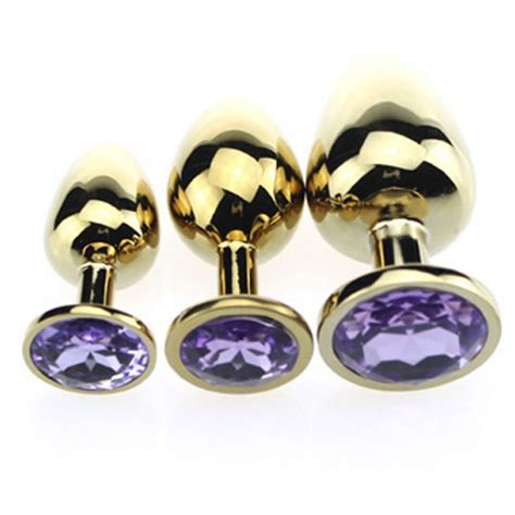 3pcslot Golden Big Stainless Steel Metal Butt Plug Anal Sex Toysanal