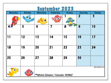 Kalender September 2023 483mz Michel Zbinden Sr