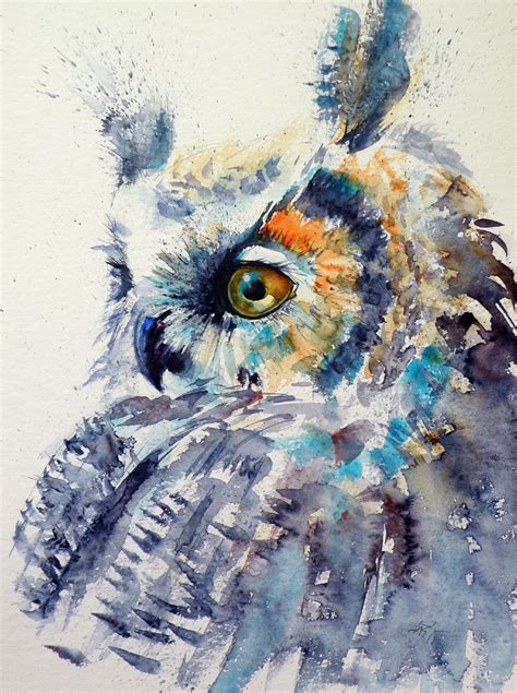 Great Horned Owl Iv 2015 By Kovács Anna Brigitta Bird Art Art Owl