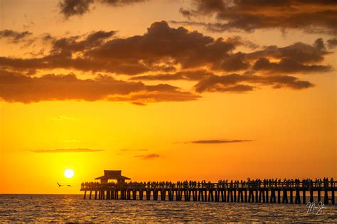 Sunset Over Naples Pier Naples Florida Mickey Shannon Photography