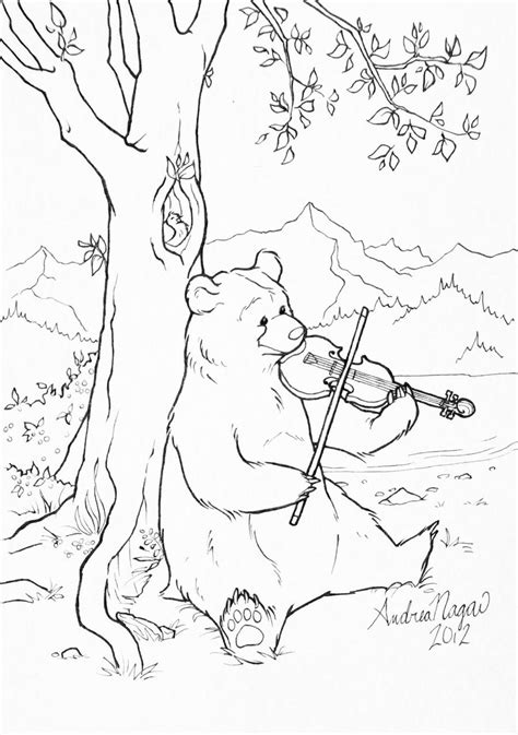 bear playing the violin by yumesprite on deviantart