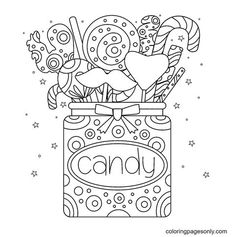 A Jar Of Sweets Coloring Page Free Printable Coloring Pages