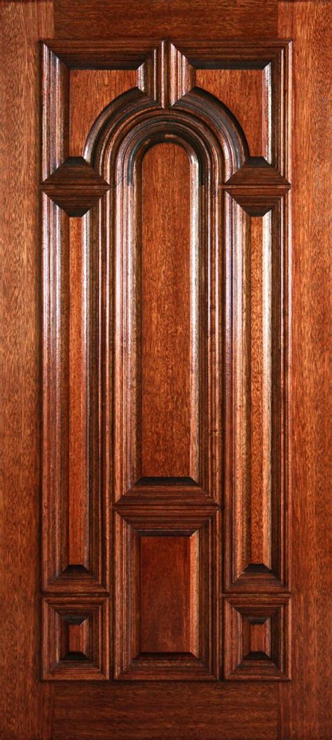 6′ 8″ Mahogany Solid Panel Center Solid Arch Panel Wood Door Primo