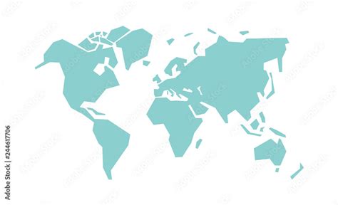 Simplified World Map Stylized Vector Illustration Stock Vector Adobe